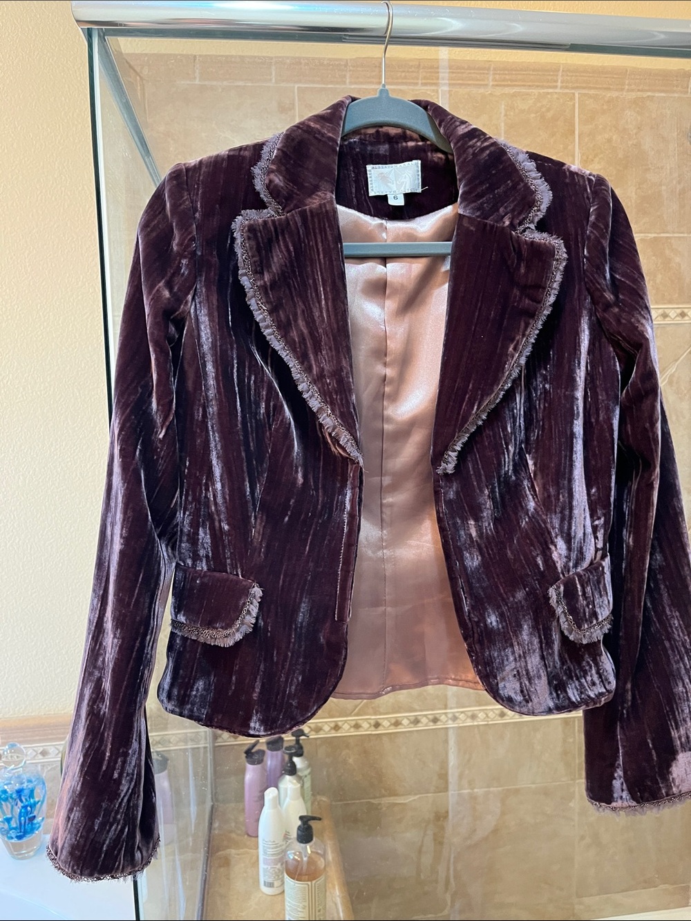 Alberto Makali Velvet Blazer Jacket - Plum